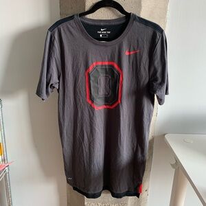 Nike Dri-Fit Ohio State Men's Black and Red Graphic Tee